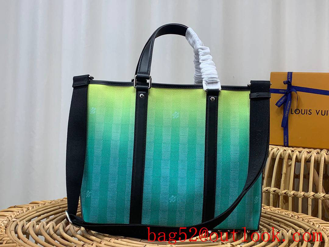 Louis Vuitton LV Men WKD Tote Small Handbag Bag with Damier Stripes Canvas M59919 Green