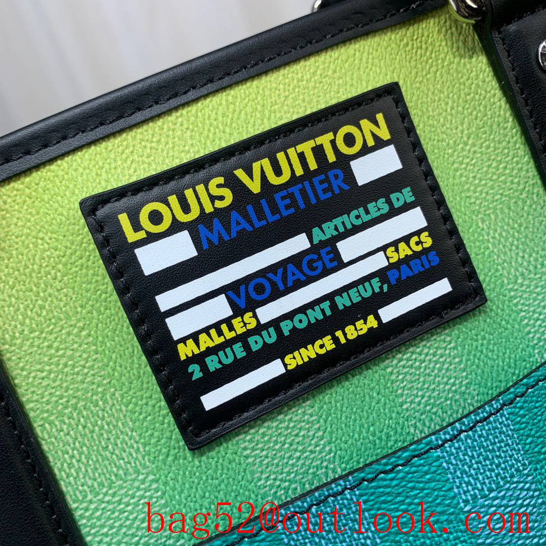 Louis Vuitton LV Men WKD Tote Small Handbag Bag with Damier Stripes Canvas M59919 Green