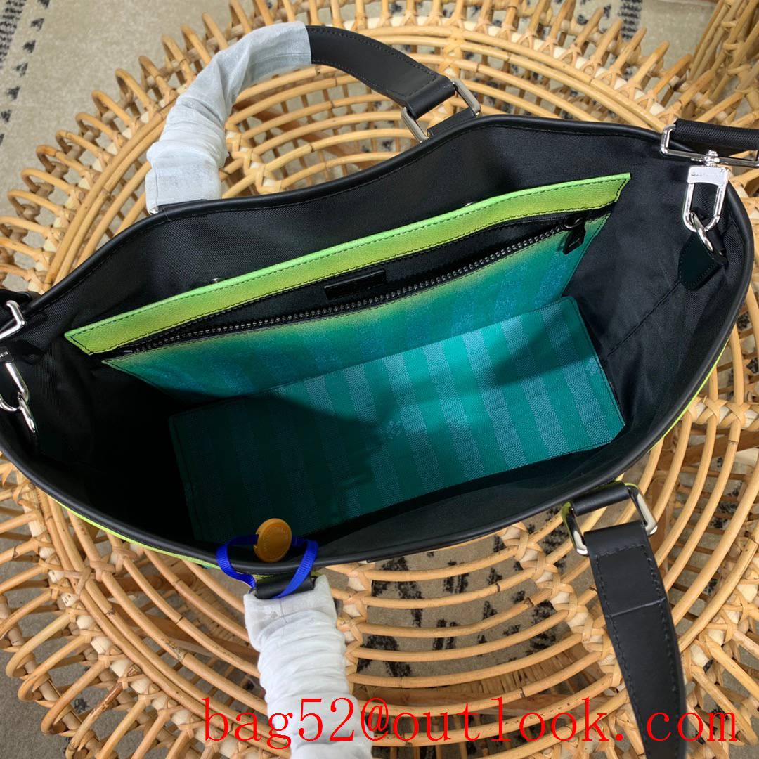 Louis Vuitton LV Men WKD Tote Small Handbag Bag with Damier Stripes Canvas M59919 Green