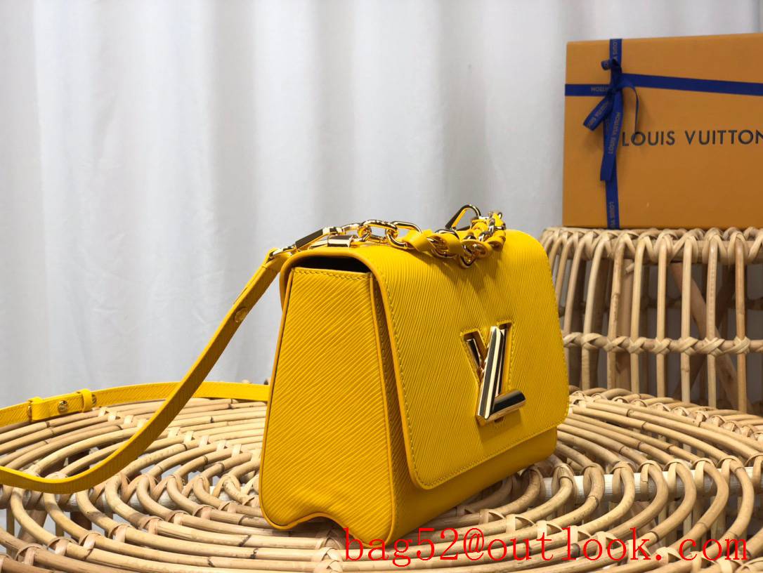 Louis Vuitton LV Twist Medium Woven Epi Leather Shoulder Bag Handbag M50280 Yellow