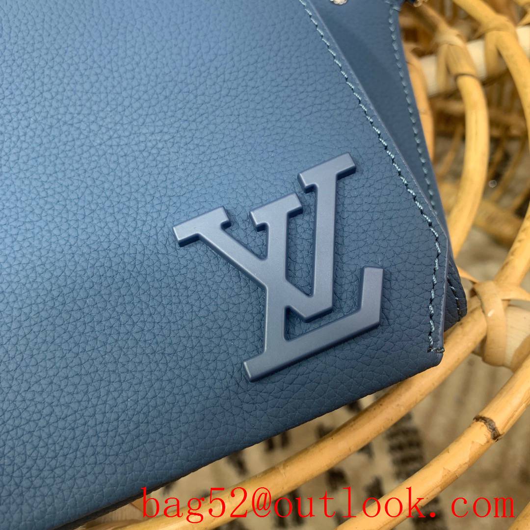 Louis Vuitton LV Men New Sling Aerogram Grained Leather Shoulder Bag Navy M57081