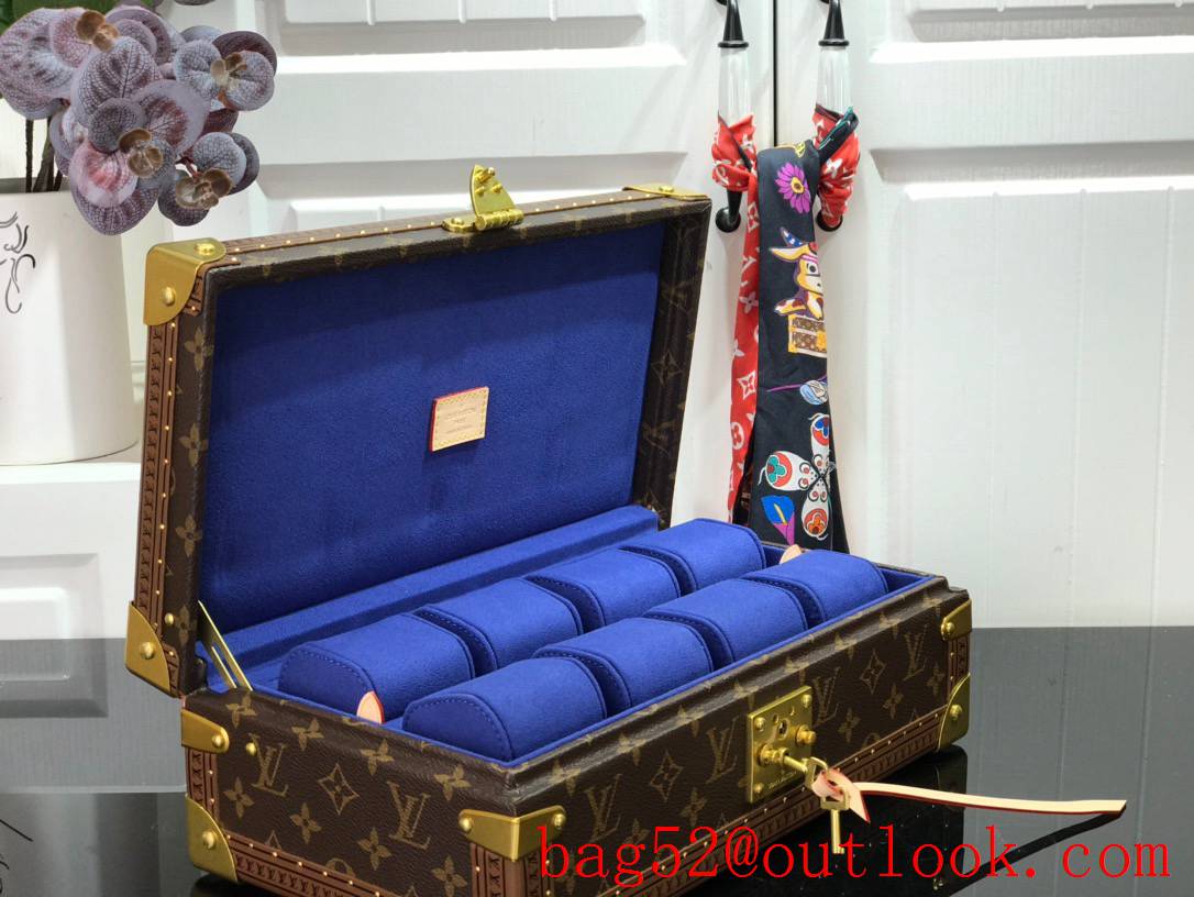 Louis Vuitton LV Men Bisten Watch Suitcase Box Bag with Monogram Canvas M21286 Blue