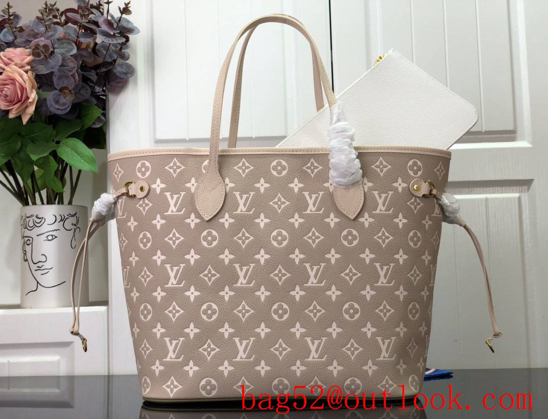 Louis Vuitton LV Neverfull MM Bag Handbag with Monogram Empreinte Leather M46102 Green