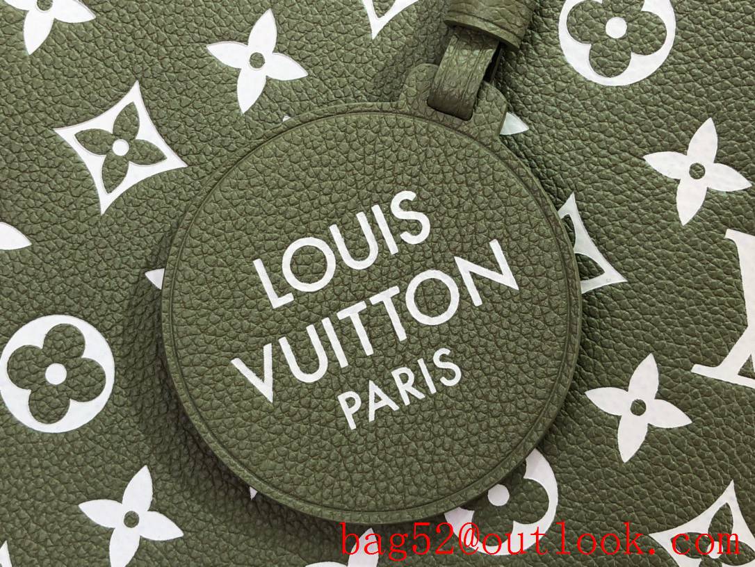 Louis Vuitton LV Neverfull MM Bag Handbag with Monogram Empreinte Leather M46102 Green