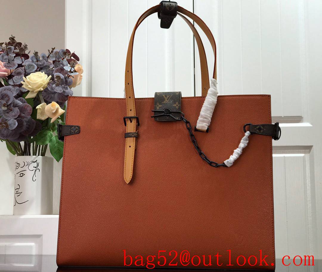 Louis Vuitton LV Calfskin Leather Onthego Tote Bag Handbag M30725 Brown