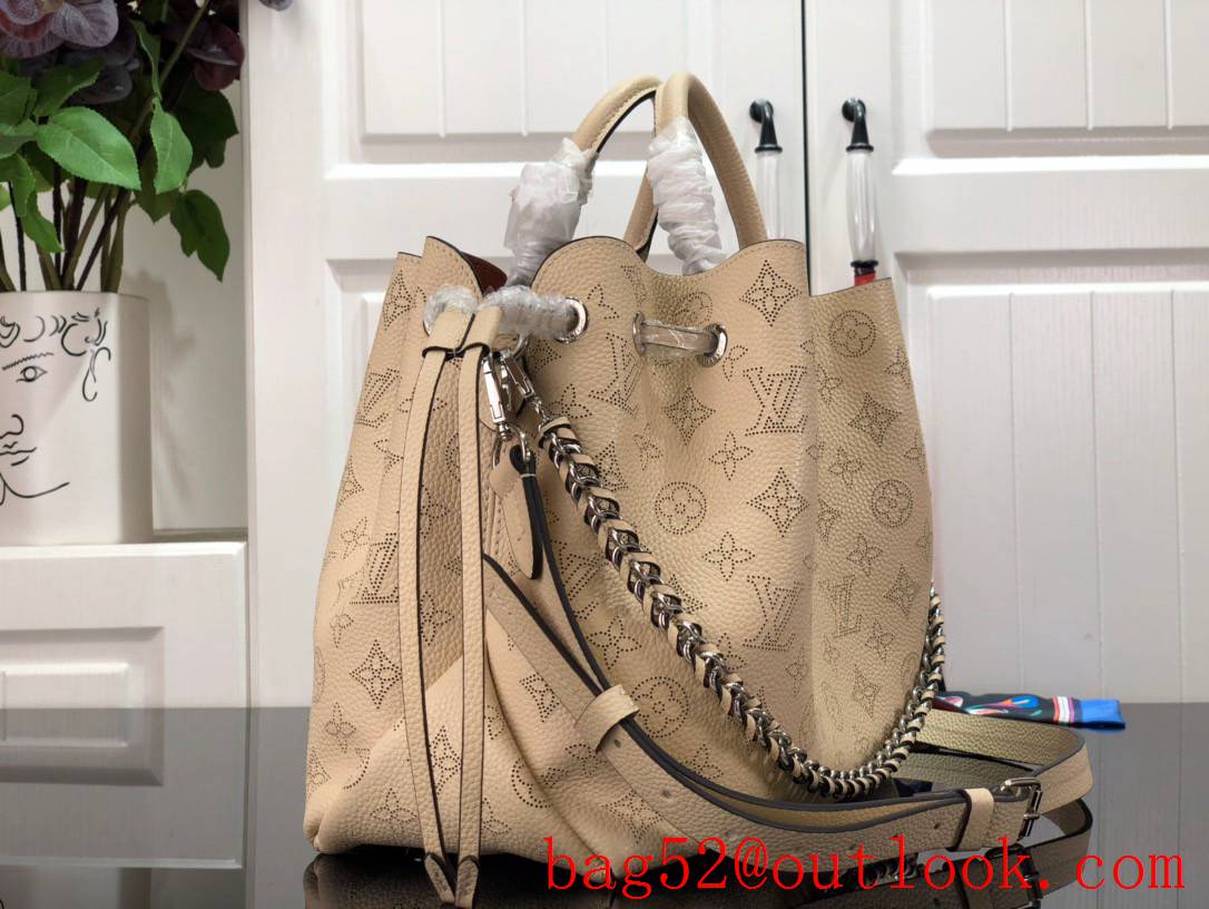 Louis Vuitton LV Calfskin Leather Bella Tote Bag Handbag M59203 Beige