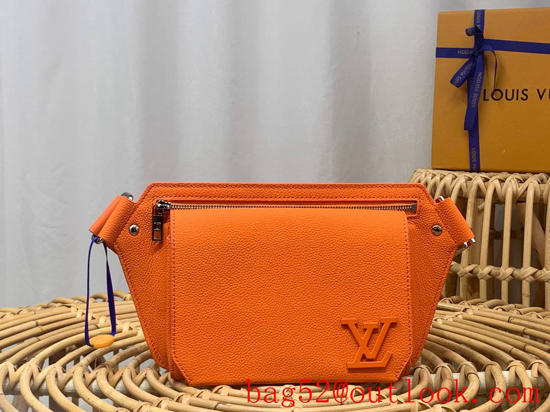 Louis Vuitton LV Men New Sling Aerogram Grained Leather Shoulder Bag Orange M59625