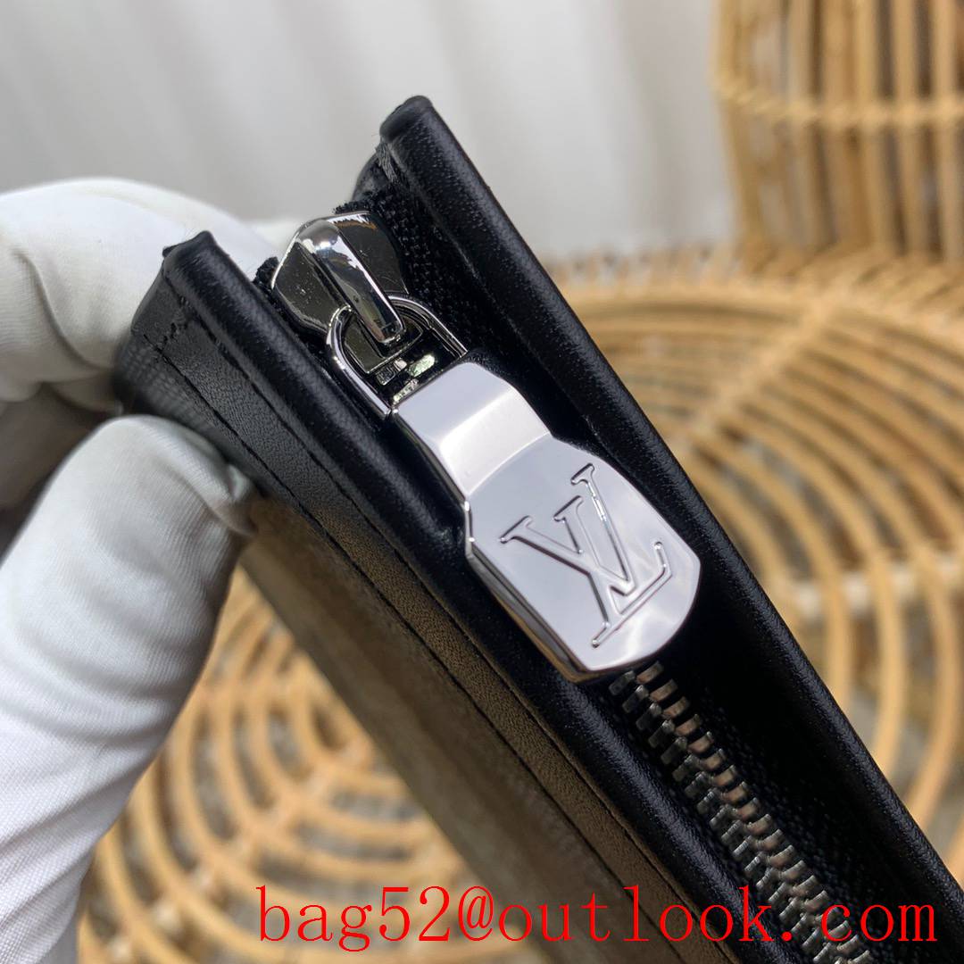 Louis Vuitton LV Men Pochette Voyage Damier Graphite Canvas Clutch Bag Handbag N64605