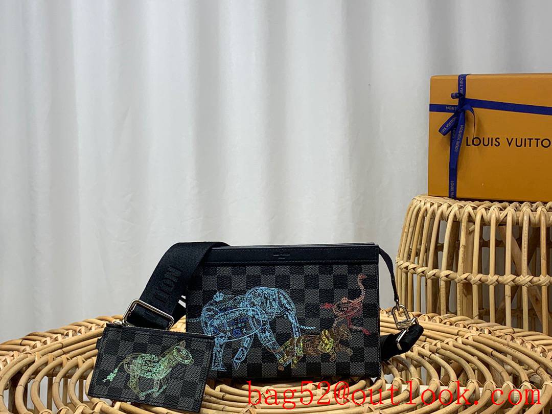 Louis Vuitton LV Men Gaston Wearable Wallet Bag with Damier Graphite Canvas N64608