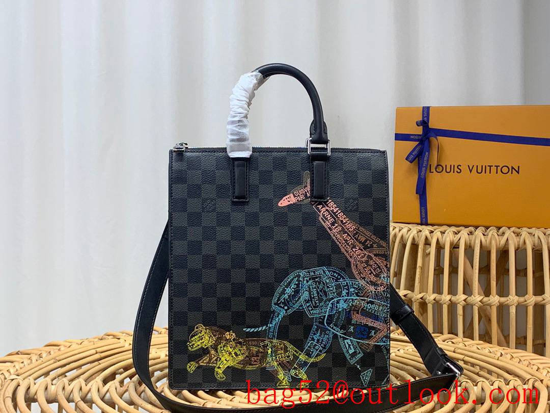 Louis Vuitton LV Men Sac Plat Cross Bag Handbag with Damier Graphite Canvas N45276