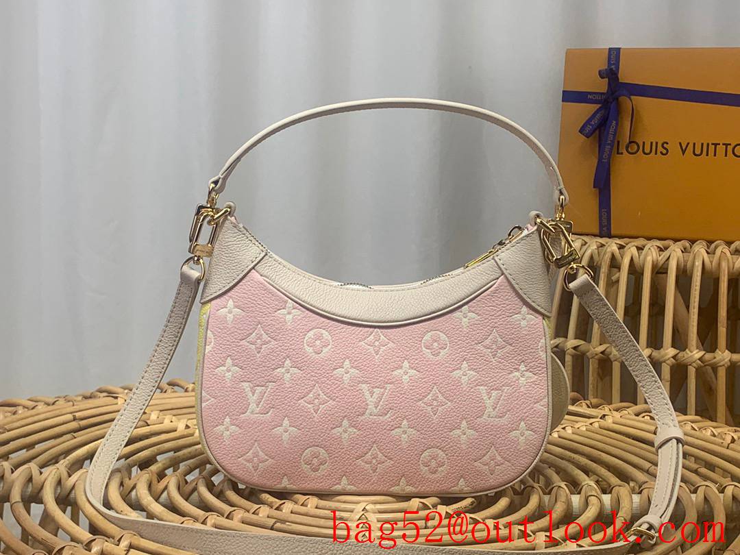 Louis Vuitton LV Bagatelle Monogram Empreinte Leather Bag Handbag M46099 Beige & Pink