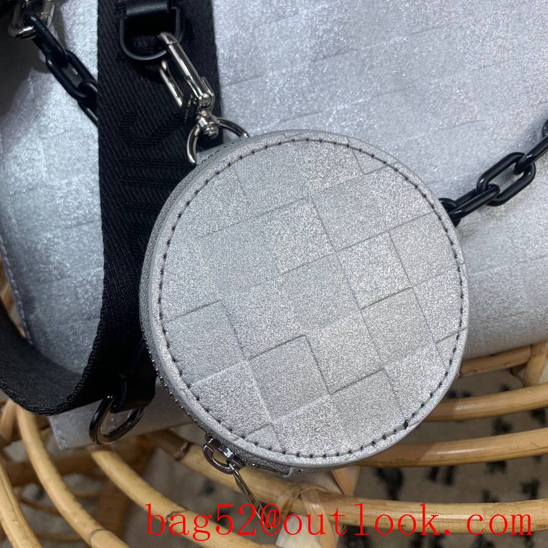 Louis Vuitton LV In the Loop Shoulder Bag with Damier Glitter Leather M59682 Silver