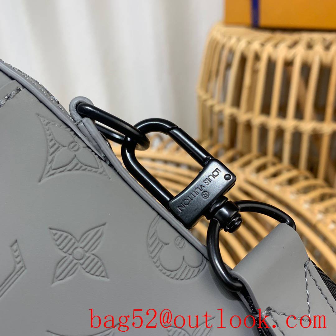 Louis Vuitton LV Men DUO Messenger Bag with Monogram Shadow Leather M46104 Gray