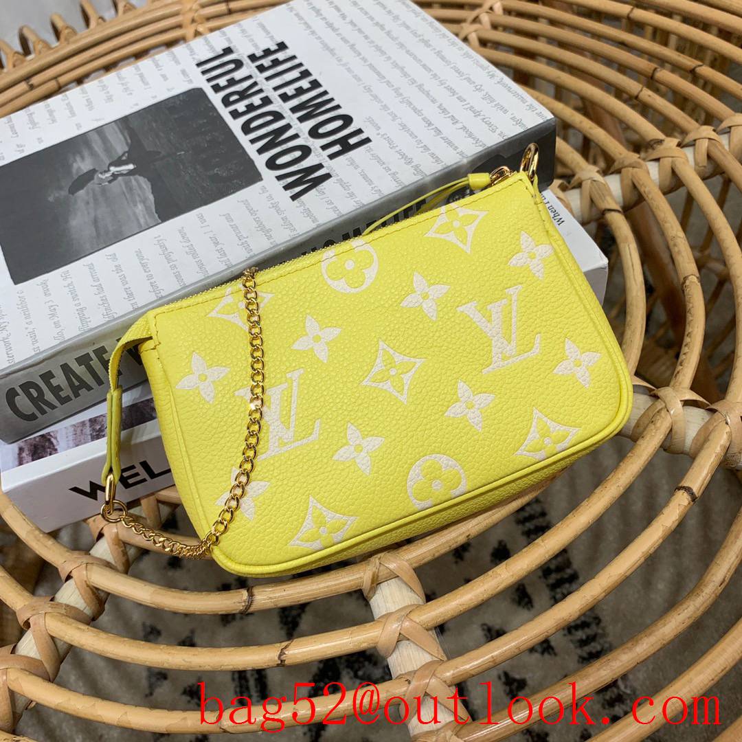 Louis Vuitton LV Mini Pochette Accessoires Clutch Handbag Bag M46129 Yellow