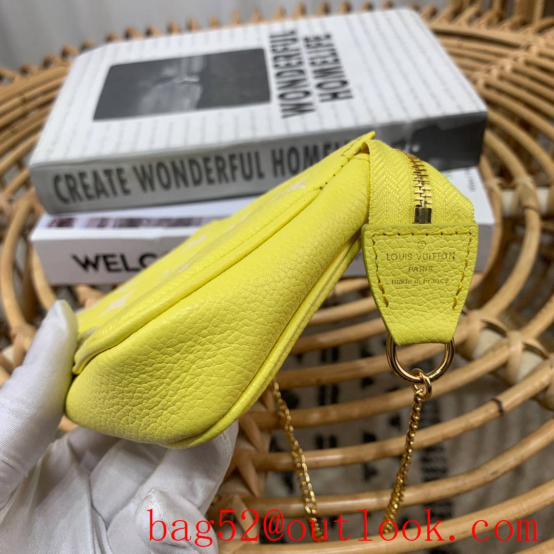 Louis Vuitton LV Mini Pochette Accessoires Clutch Handbag Bag M46129 Yellow