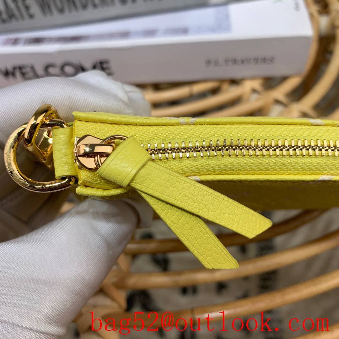 Louis Vuitton LV Mini Pochette Accessoires Clutch Handbag Bag M46129 Yellow