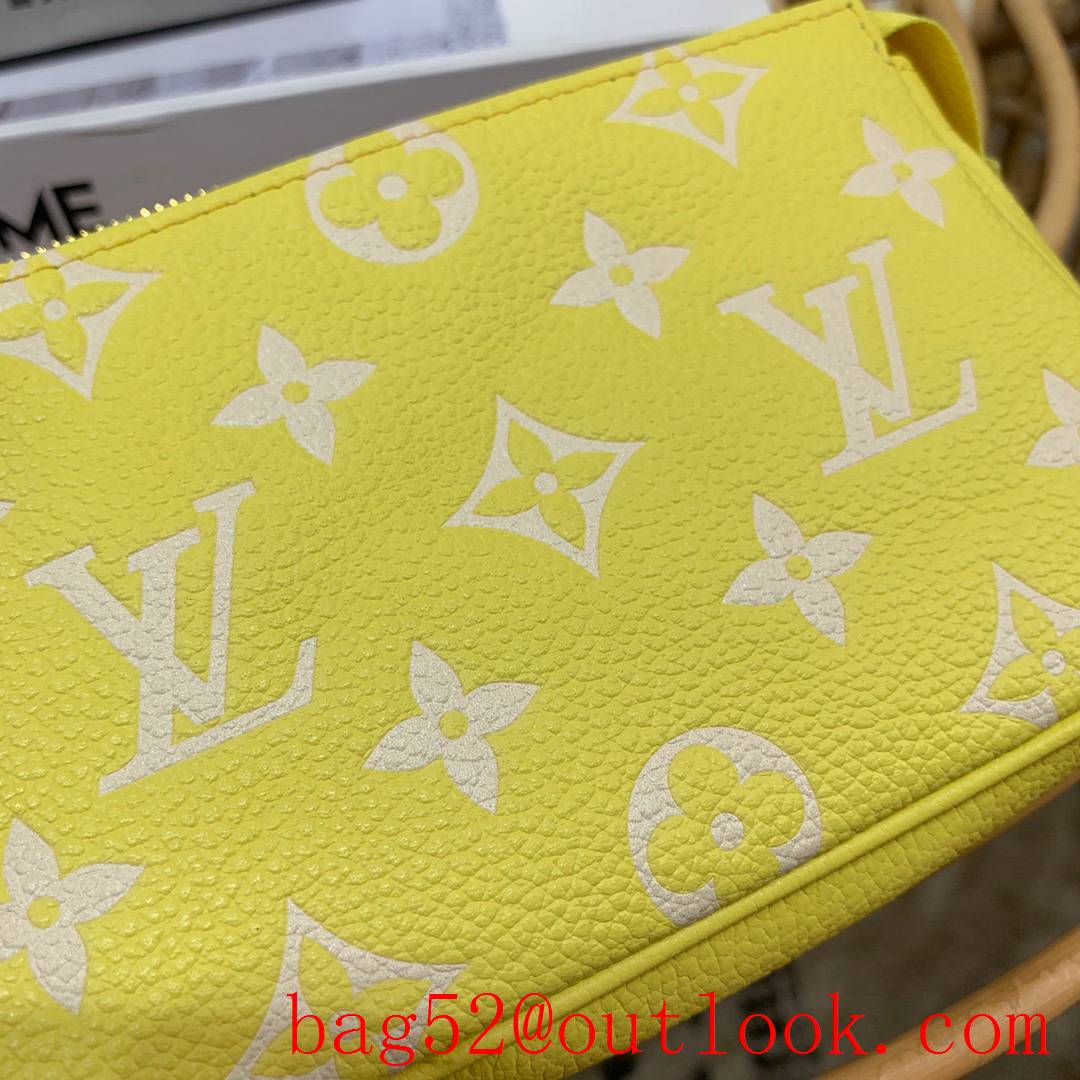 Louis Vuitton LV Mini Pochette Accessoires Clutch Handbag Bag M46129 Yellow