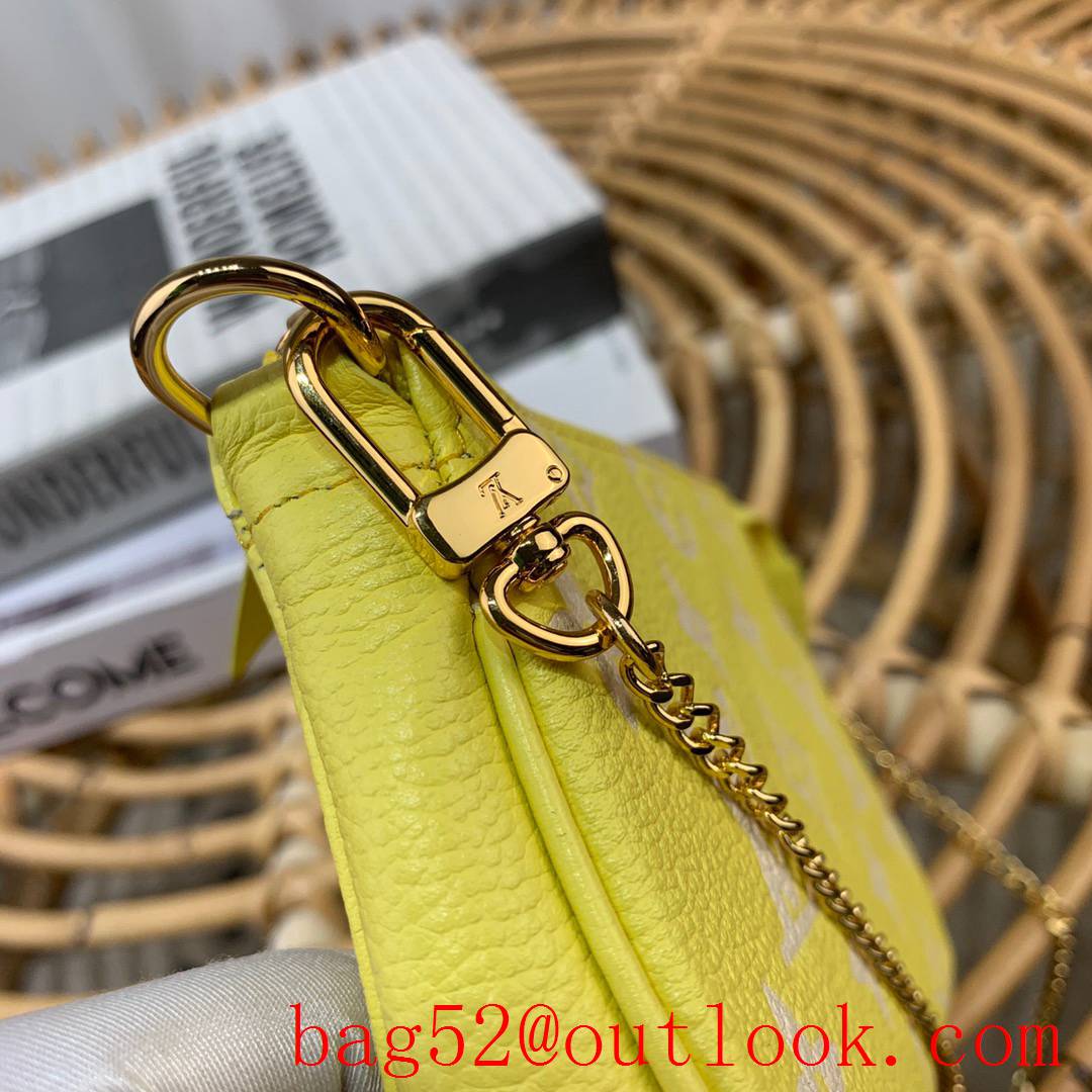 Louis Vuitton LV Mini Pochette Accessoires Clutch Handbag Bag M46129 Yellow