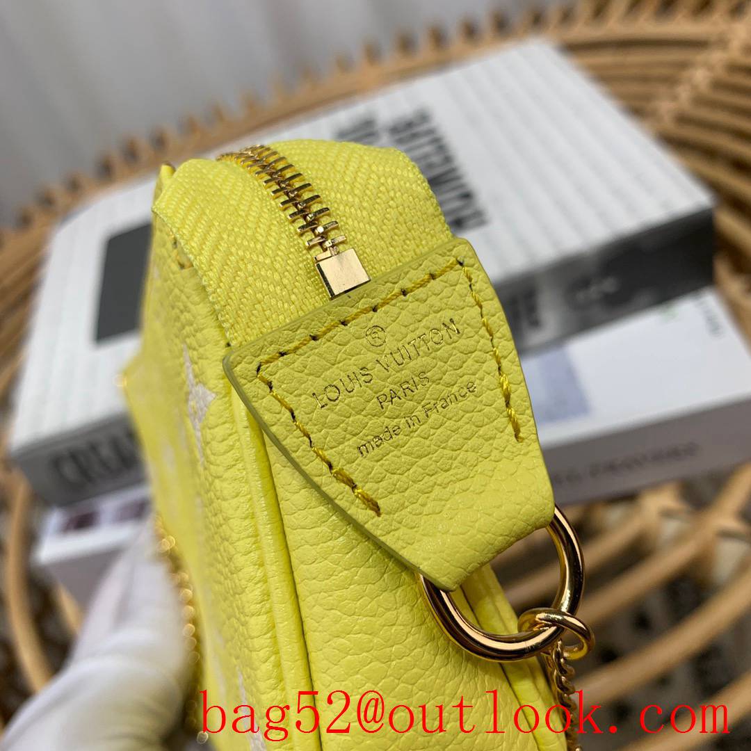 Louis Vuitton LV Mini Pochette Accessoires Clutch Handbag Bag M46129 Yellow