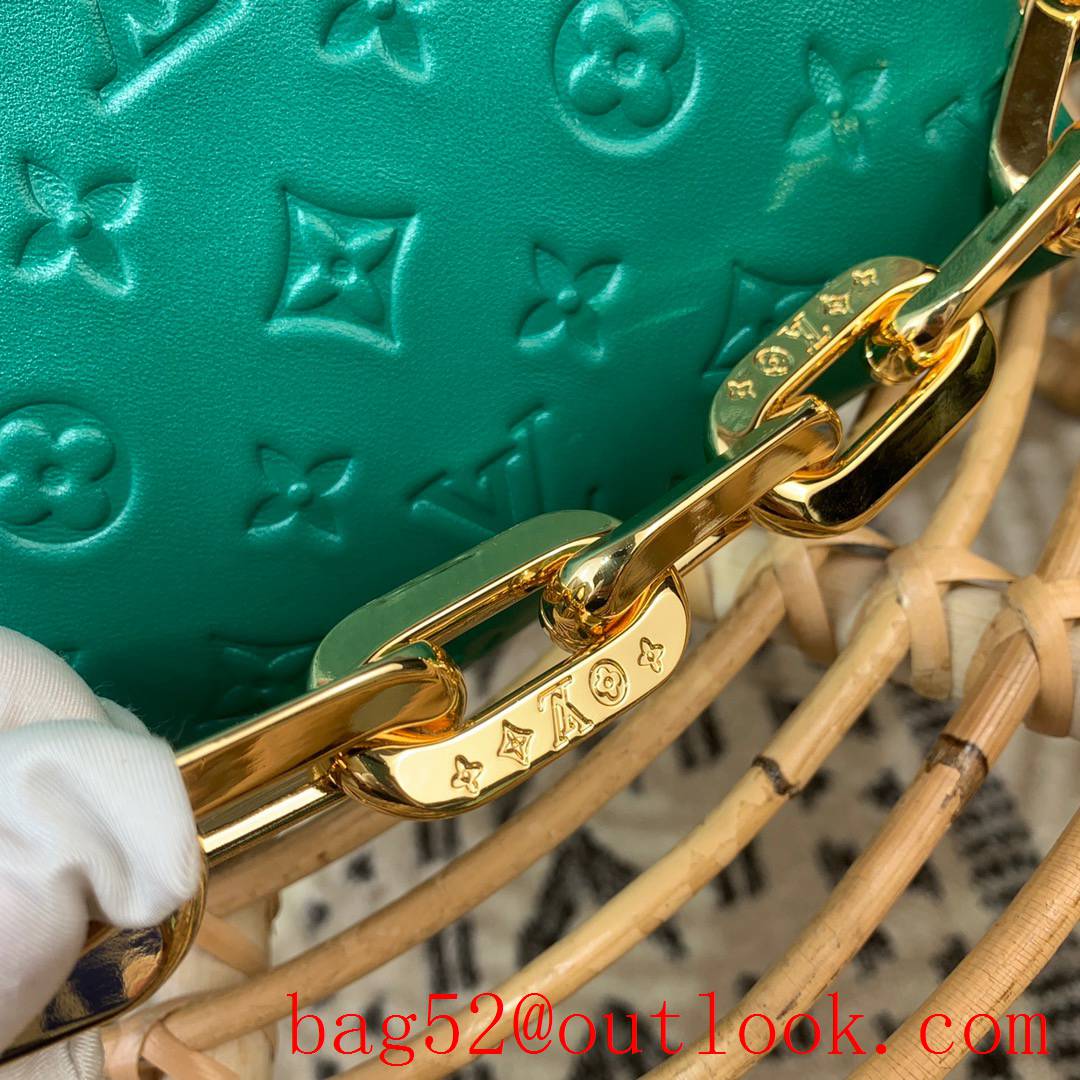 Louis Vuitton LV Coussin BB Bag Handbag with Monogram Empreinte Lambskin M59389 Green