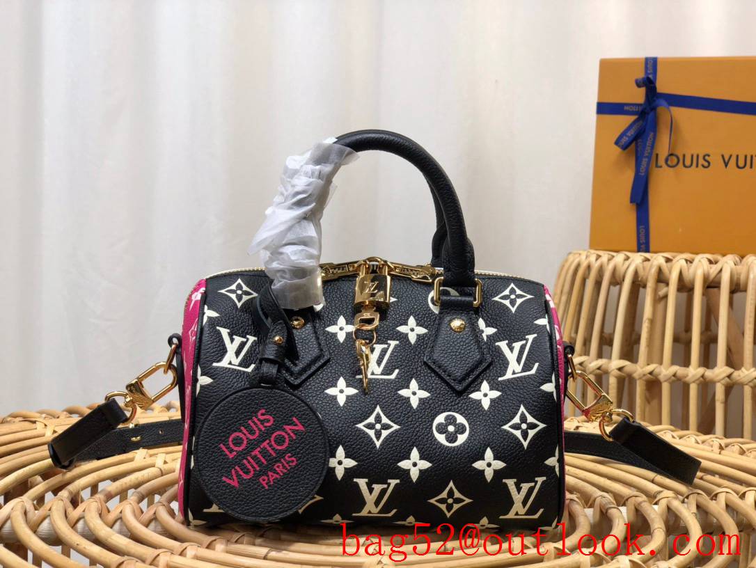 Louis Vuitton LV Speedy Bandouliere 20 Bag Handbag with Monogram Empreinte M46088 Black & White
