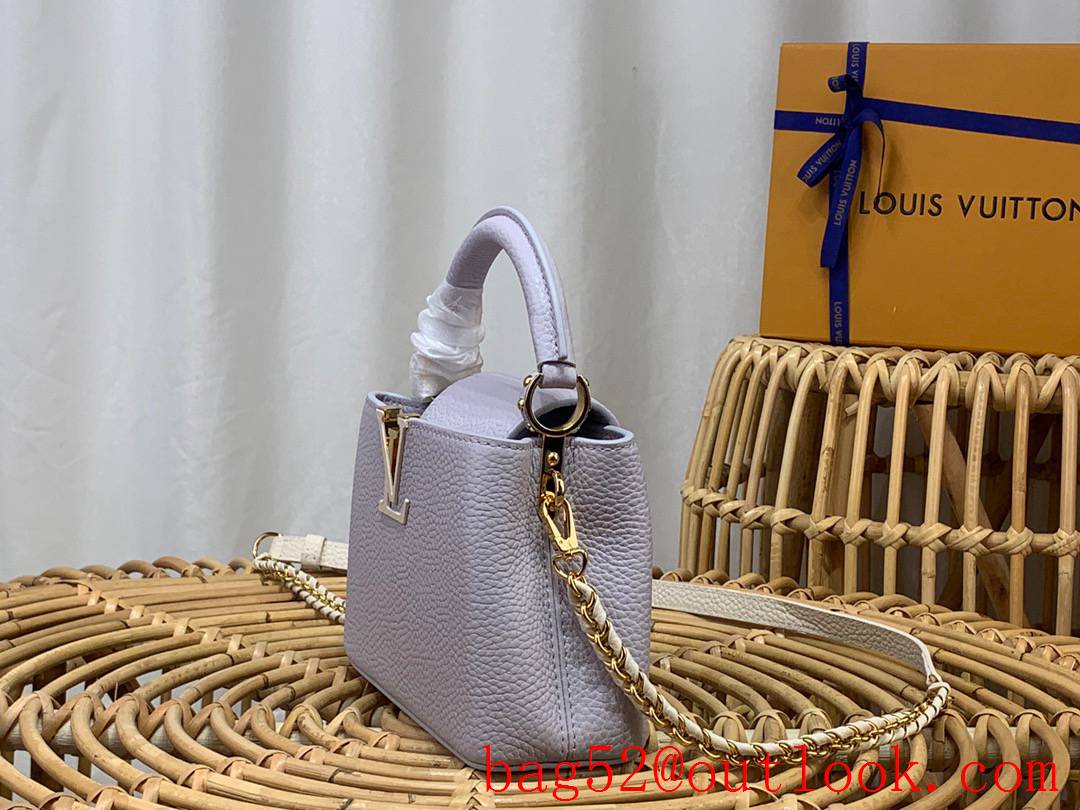Louis Vuitton LV Taurillon Leather Capucines Mini Handbag Bag M48865 Purple