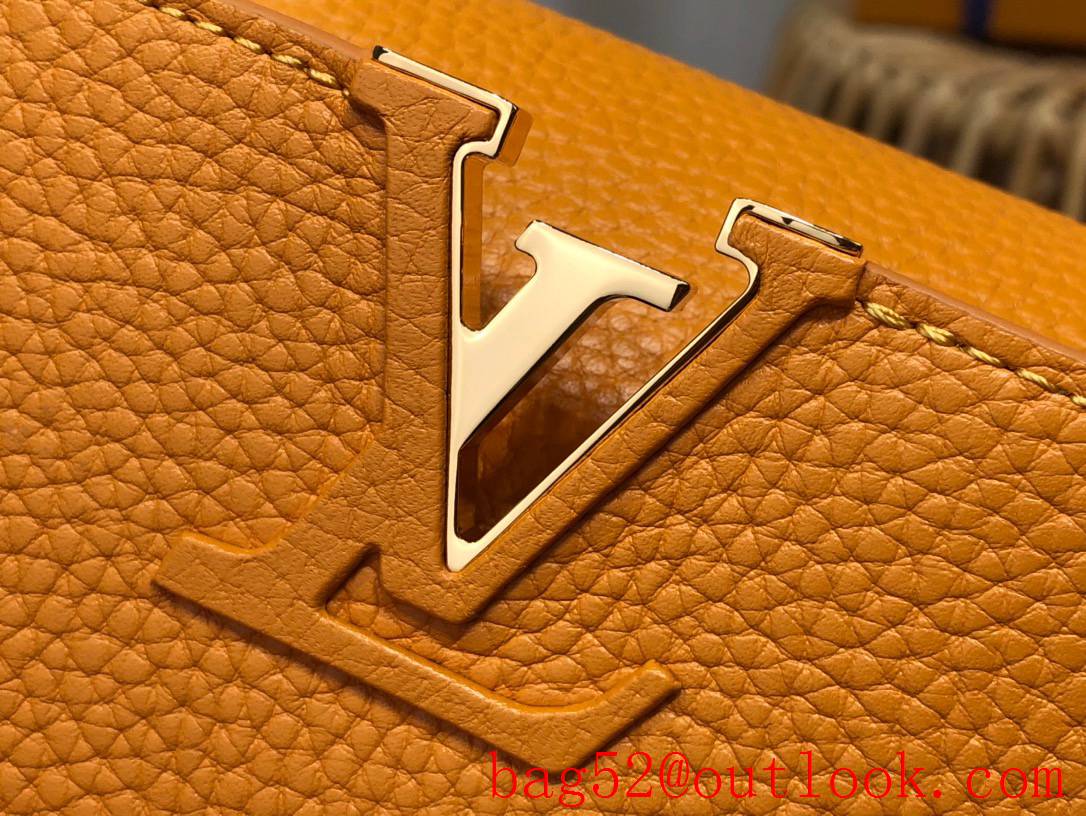 Louis Vuitton LV Taurillon Leather Capucines Mini Handbag Bag M59709 Orange