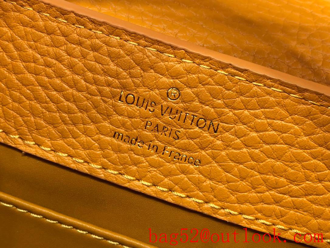 Louis Vuitton LV Taurillon Leather Capucines Mini Handbag Bag M59709 Orange