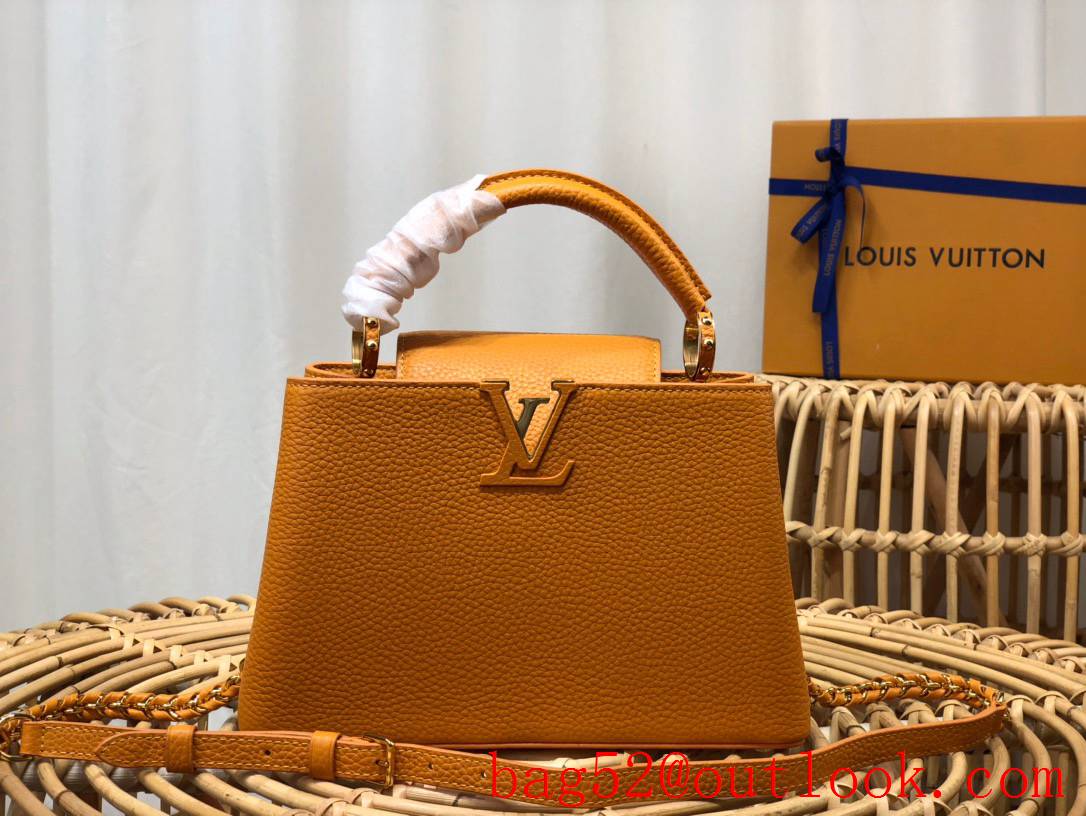 Louis Vuitton LV Taurillon Leather Capucines BB Handbag Bag M48865 Orange