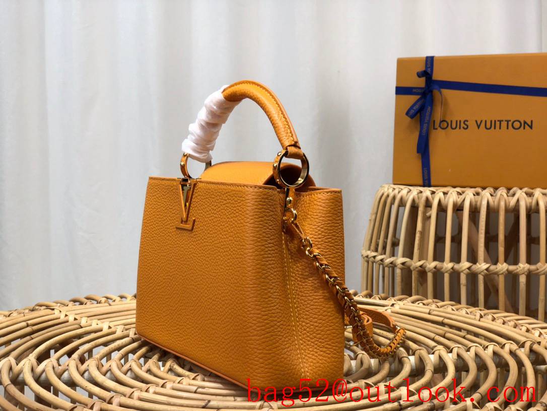 Louis Vuitton LV Taurillon Leather Capucines BB Handbag Bag M48865 Orange