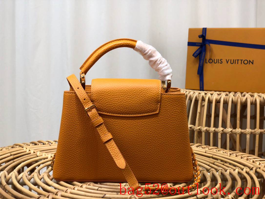 Louis Vuitton LV Taurillon Leather Capucines BB Handbag Bag M48865 Orange