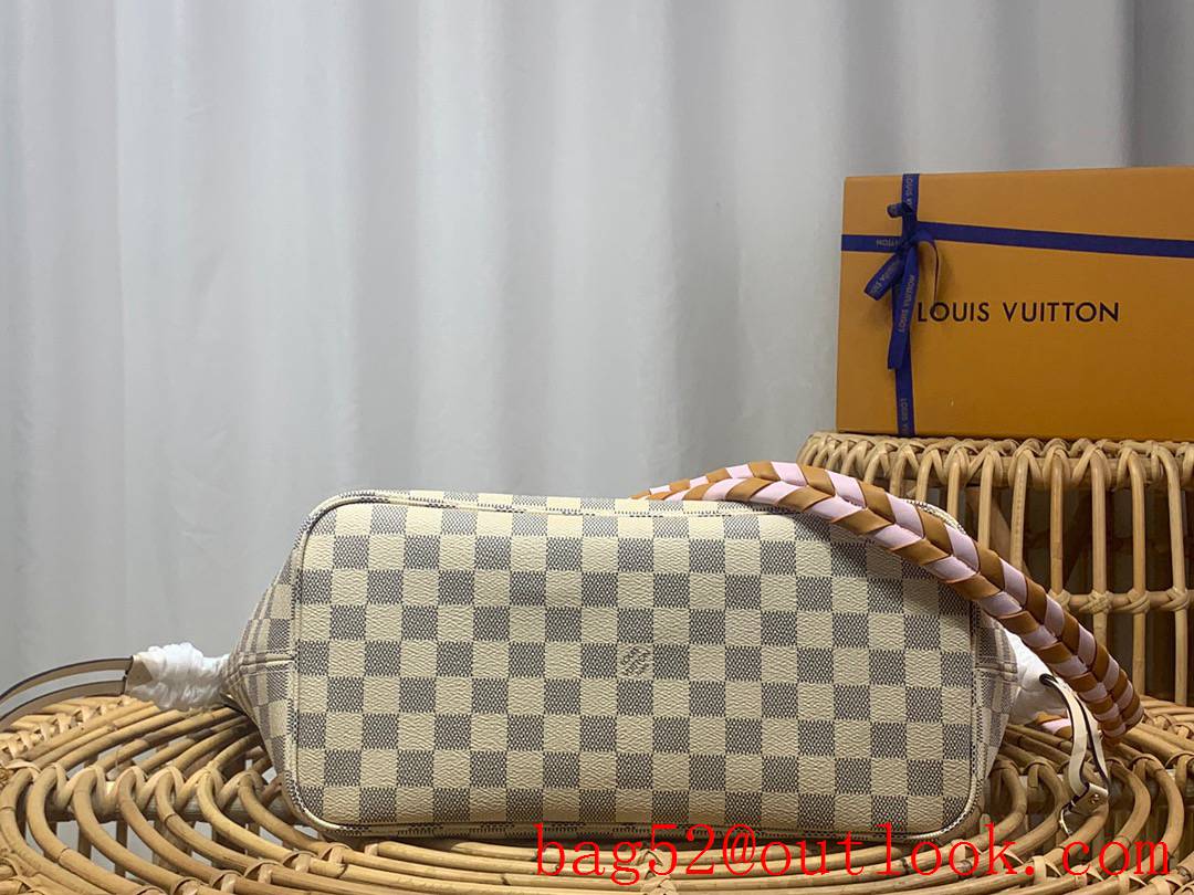 Louis Vuitton LV Damier Azur Canvas Neverfull 32cm Handbag Bag N45295 Cream