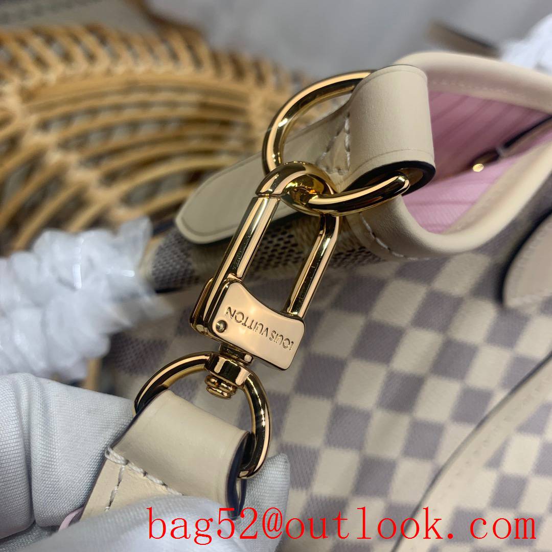 Louis Vuitton LV Damier Azur Canvas Neverfull 32cm Handbag Bag N45295 Cream