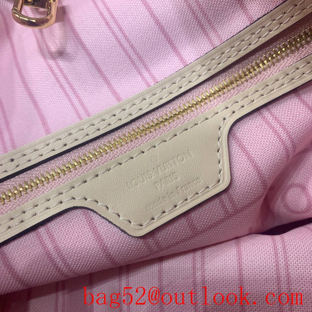 Louis Vuitton LV Damier Azur Canvas Neverfull 32cm Handbag Bag N45295 Cream