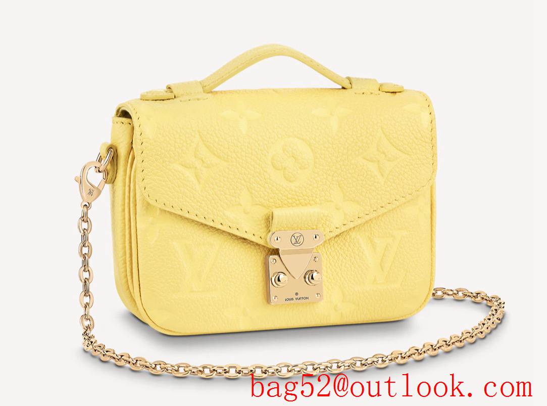 Louis Vuitton LV Micro Metis Monogram Empreinte Leather Chain Bag M81407 Yellow