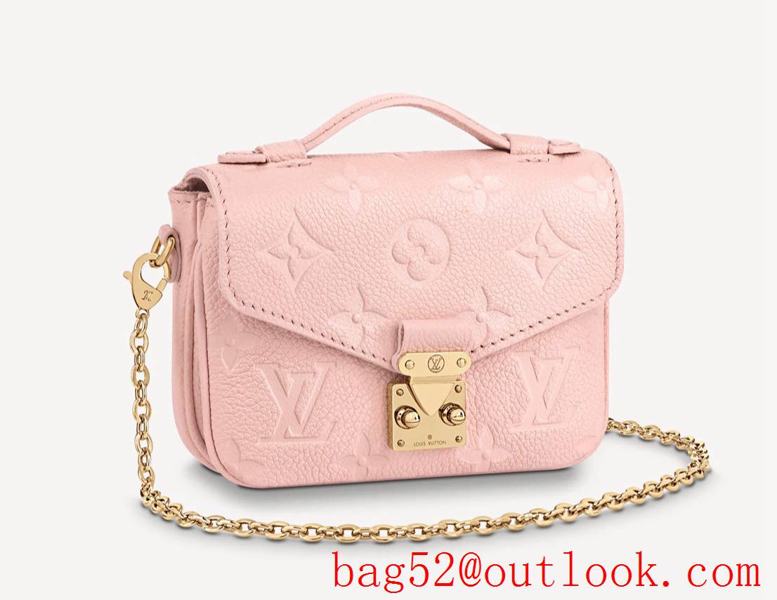 Louis Vuitton LV Micro Metis Monogram Empreinte Leather Chain Bag M81389 Pink
