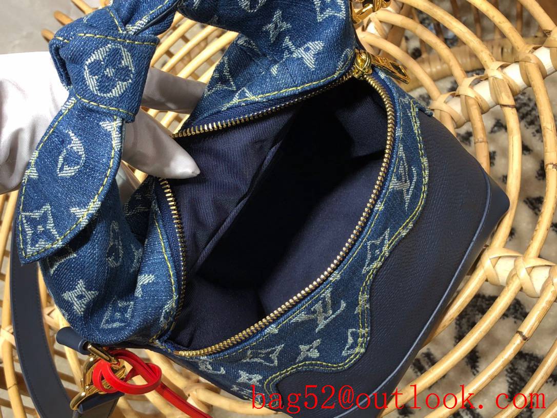 Louis Vuitton LV Monogram Drip Men Japanese Cruiser Handbag Bag M45970 Blue Denim