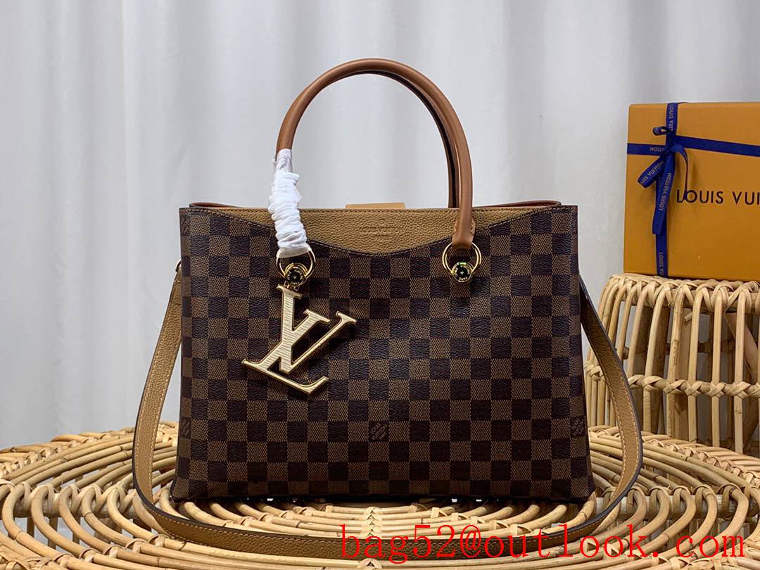 Louis Vuitton LV Riverside Handbag Bag with Damier Ebene Canvas N40052 Tan