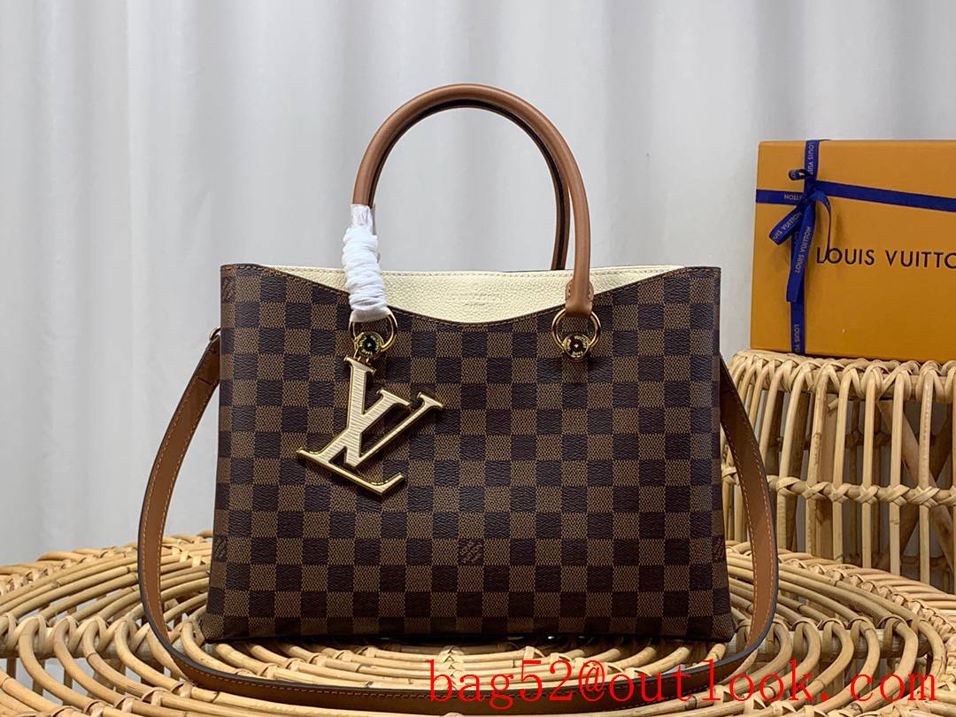 Louis Vuitton LV Riverside Handbag Bag with Damier Ebene Canvas N40050 Cream