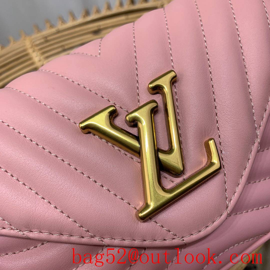 Louis Vuitton LV New Wave Multi-Pochette Real Leather Shoulder Bag Handbag M56461 Pink