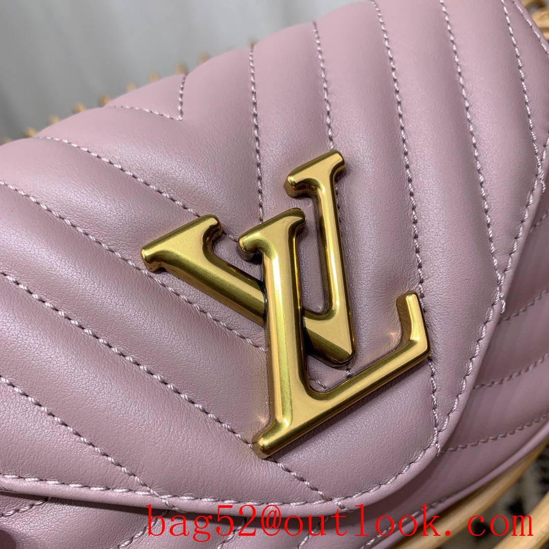 Louis Vuitton LV New Wave Multi-Pochette Real Leather Shoulder Bag Handbag M56461 Taro Purple