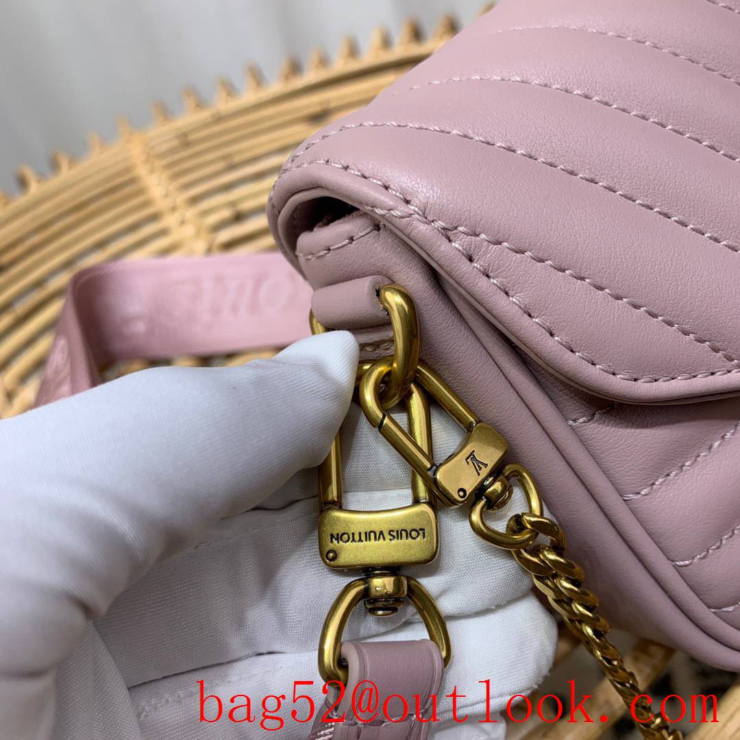 Louis Vuitton LV New Wave Multi-Pochette Real Leather Shoulder Bag Handbag M56461 Taro Purple