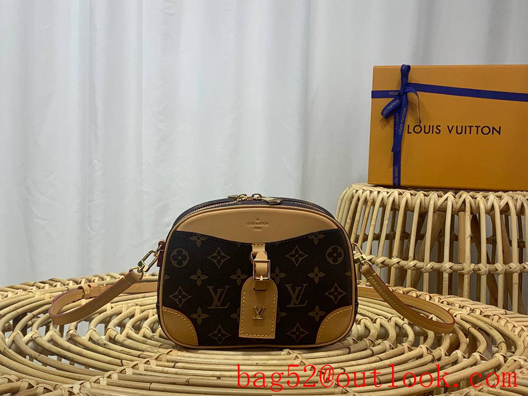 Louis Vuitton LV Deauville Mini Shoulder Bag Handbag with Damier Azur Canvas M45528