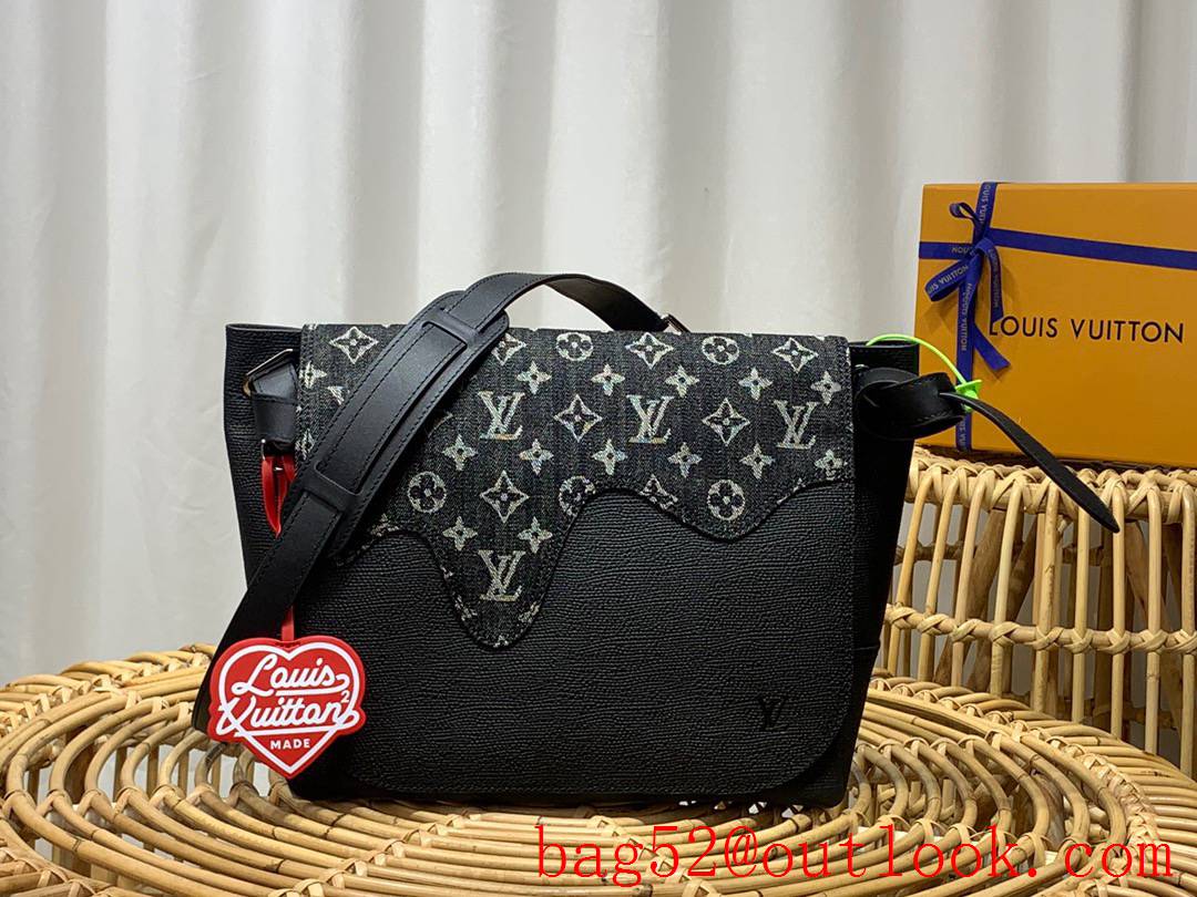 Louis Vuitton LV Monogram Drip Men Besace Tokyo Bag M45971 Black Denim