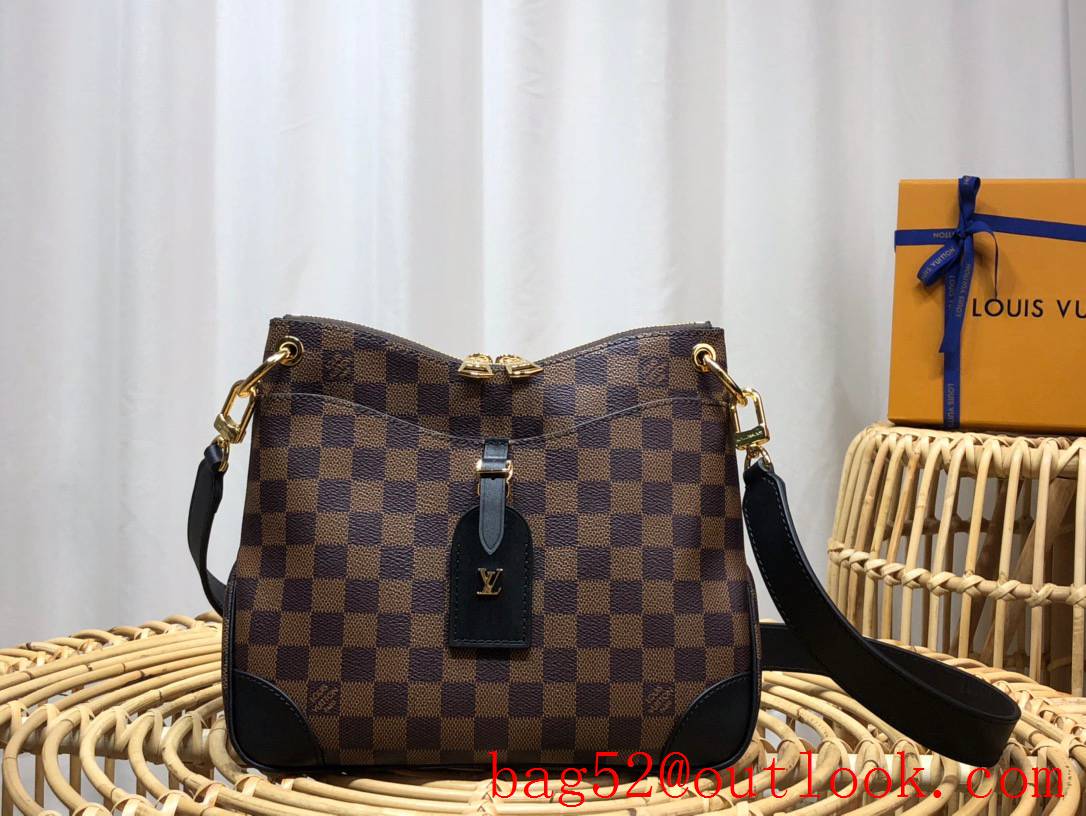 Louis Vuitton LV Damier Ebene Odeon PM Shoulder Bag Handbag N50064 Black