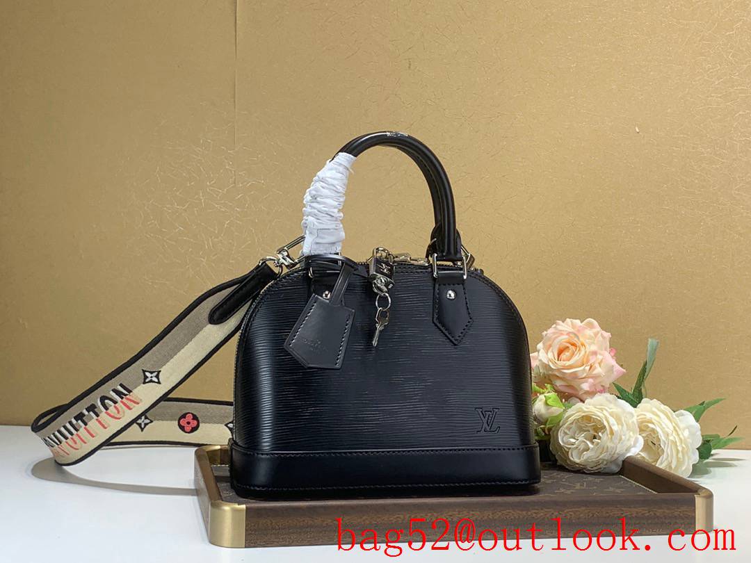 Louis Vuitton LV Alma BB Epi Leather Handbag Bag M59217 Black