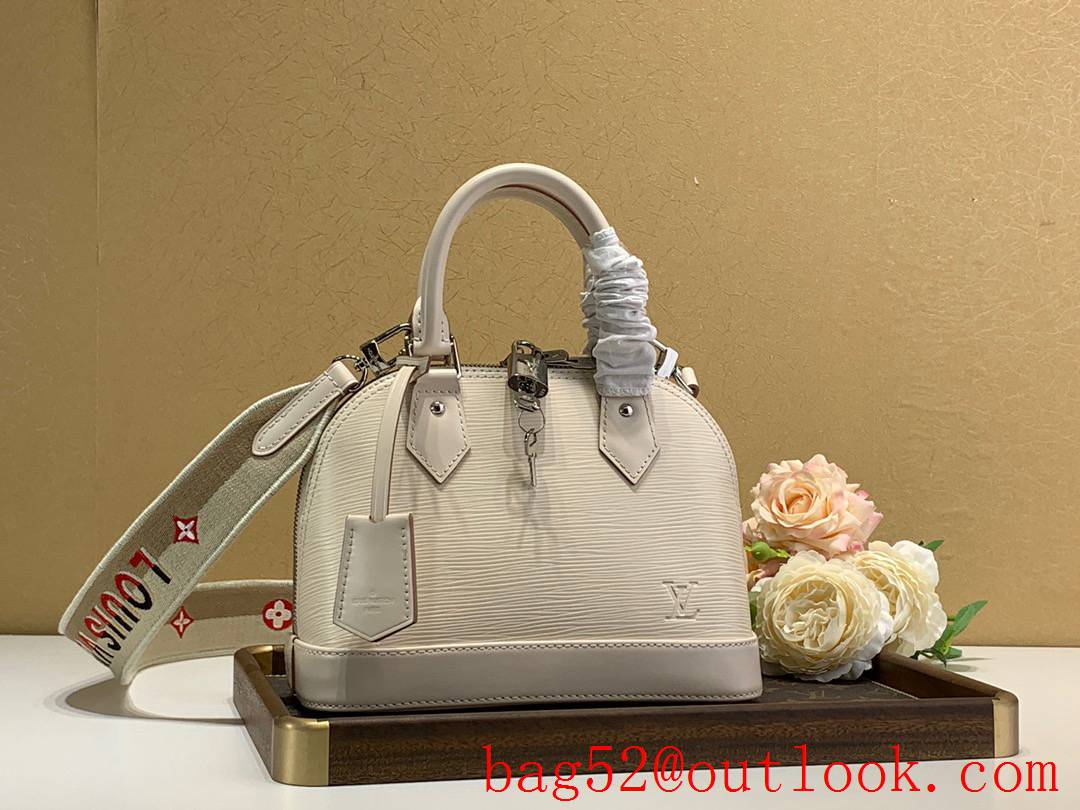 Louis Vuitton LV Alma BB Epi Leather Handbag Bag M58706 Cream