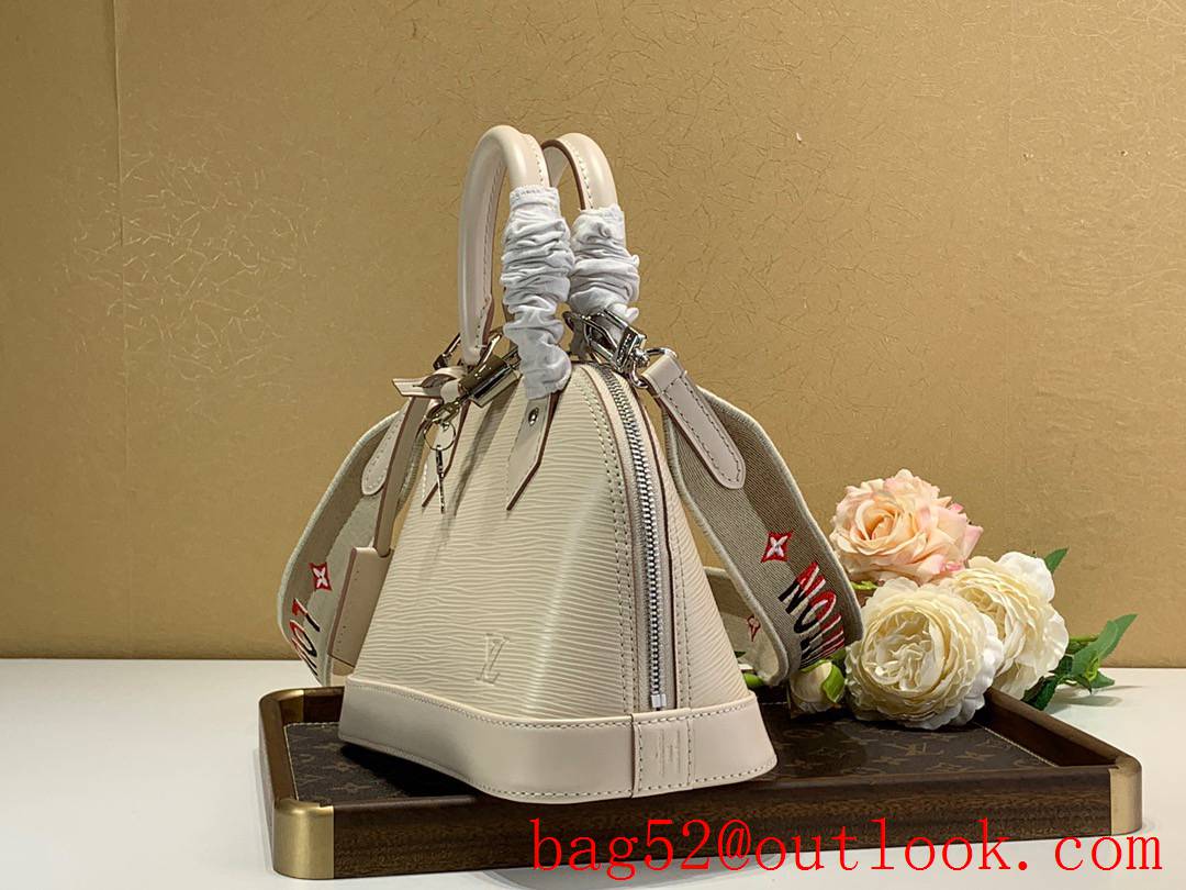 Louis Vuitton LV Alma BB Epi Leather Handbag Bag M58706 Cream