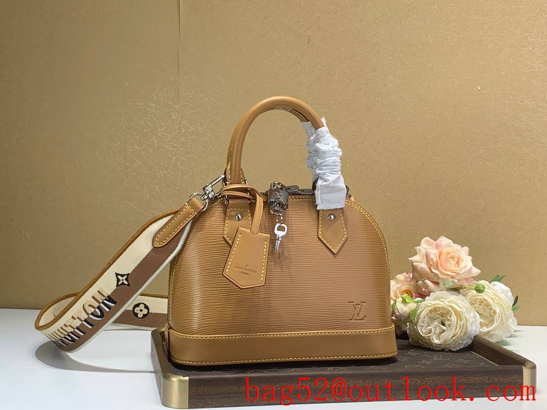 Louis Vuitton LV Alma BB Epi Leather Handbag Bag M57540 Tan
