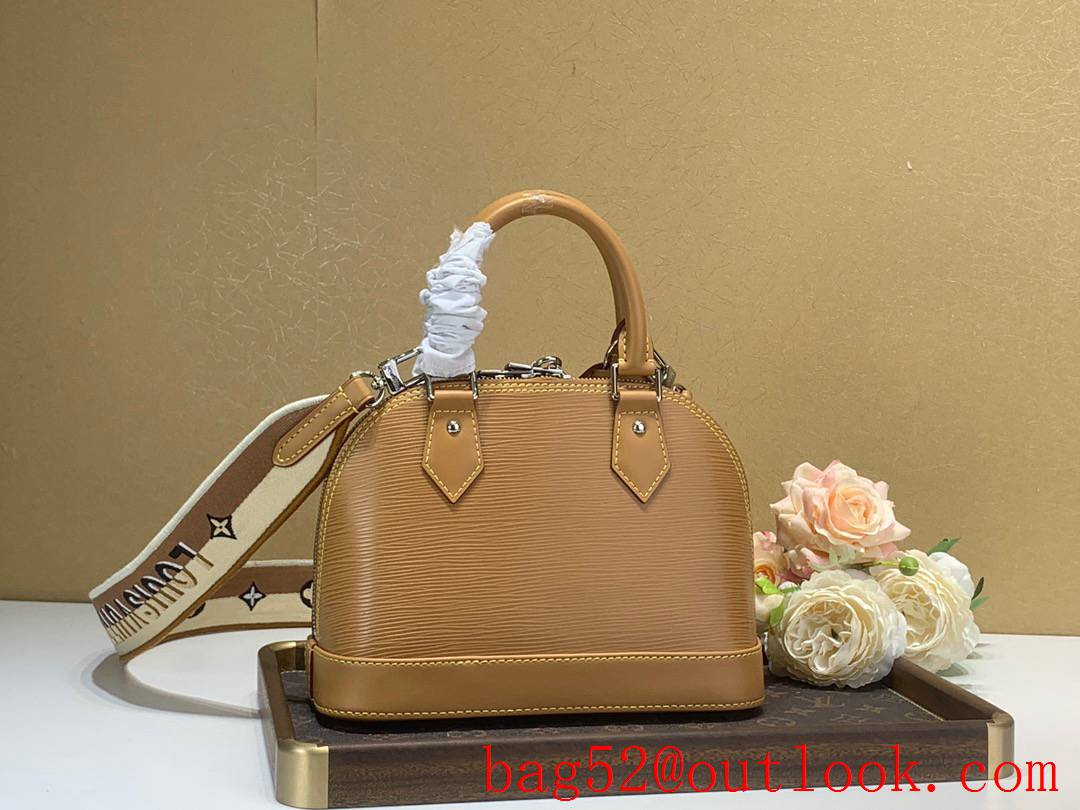 Louis Vuitton LV Alma BB Epi Leather Handbag Bag M57540 Tan